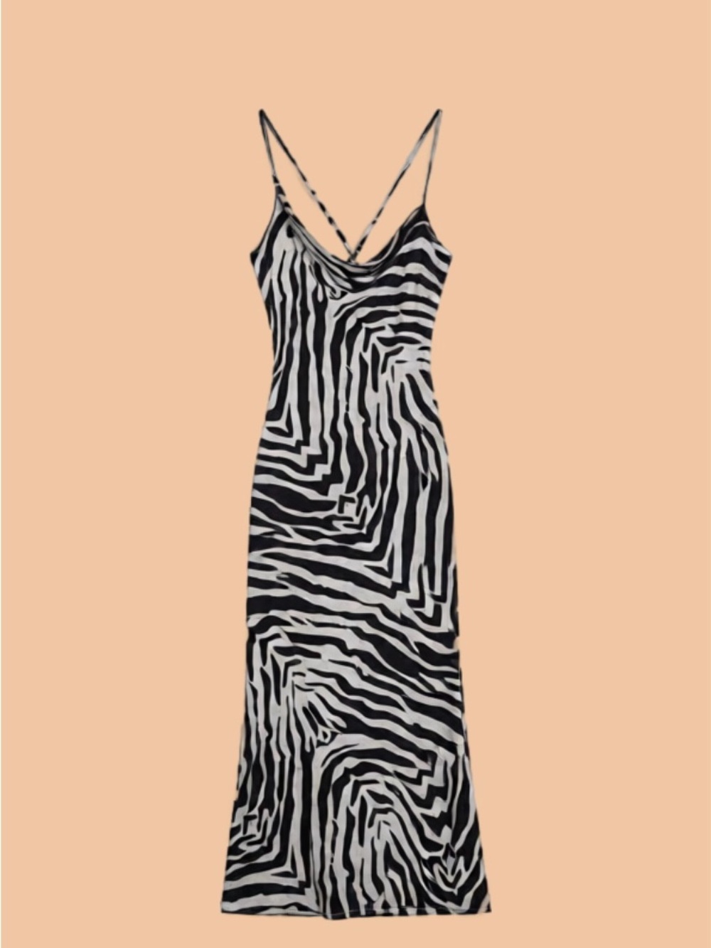 12th Tribe Black and White Zebra Print Maxi Dress